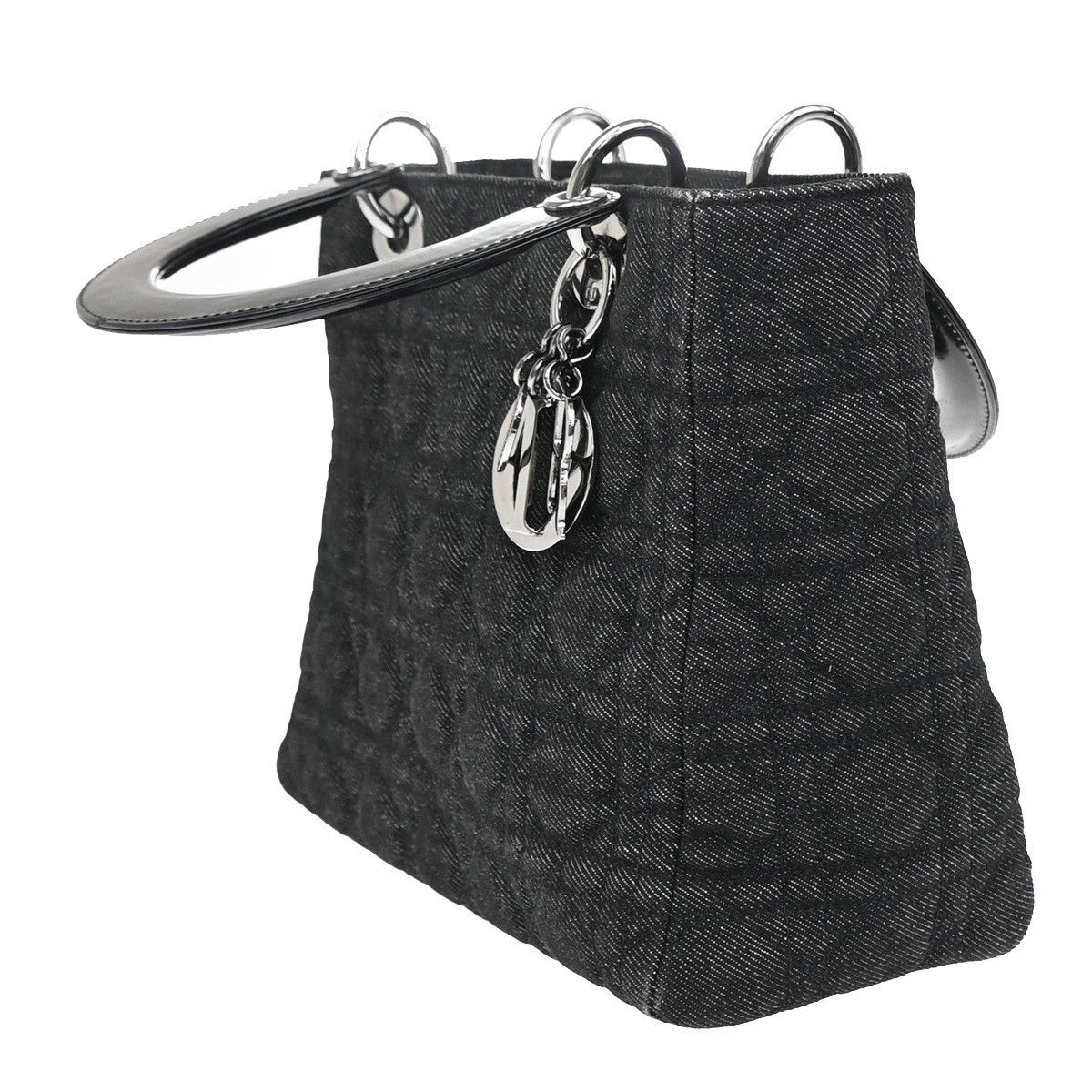 Dior Christian Dior Vintage Lady Dior Bag Cannage Quilt Denim Size ONE SIZE - 3 Thumbnail
