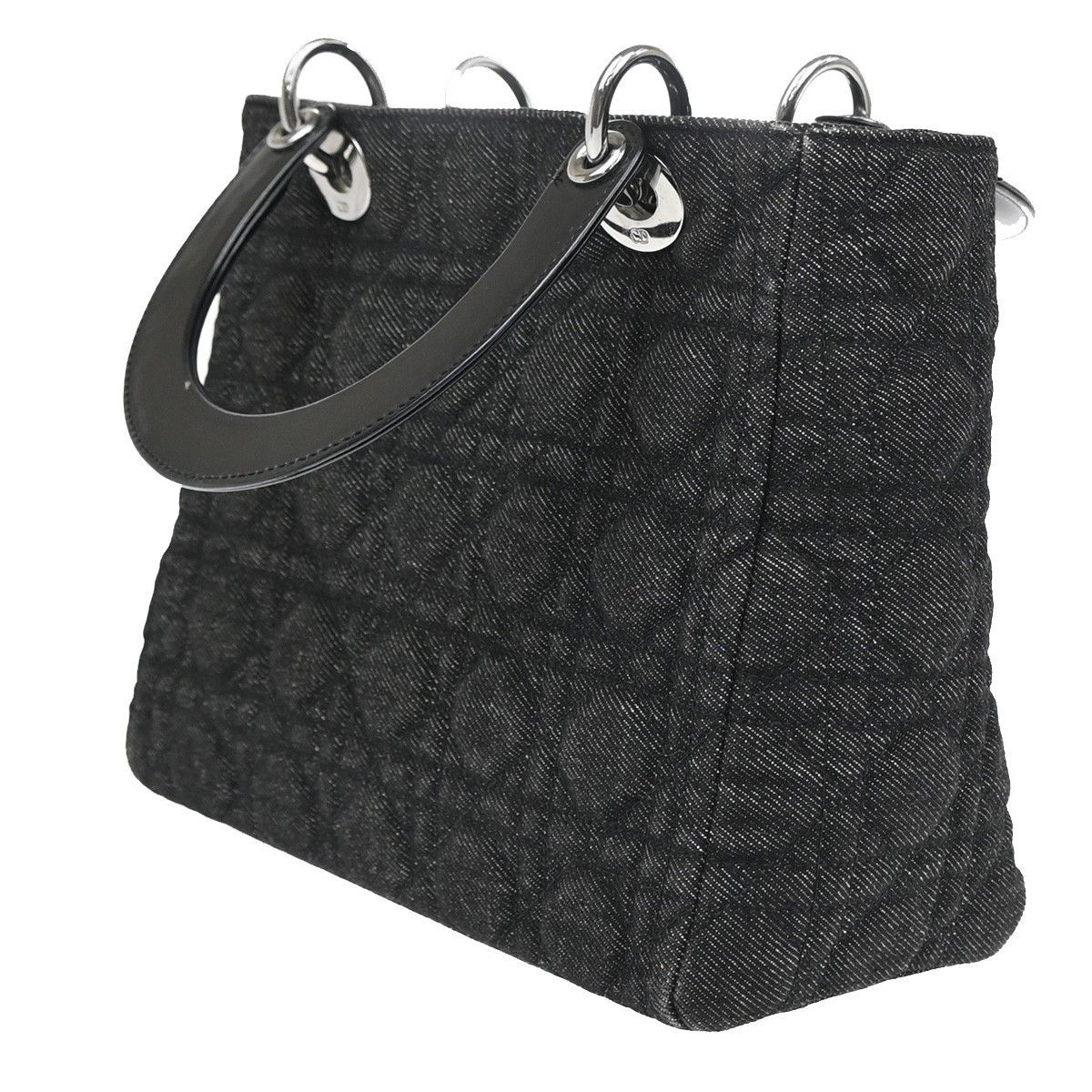Dior Christian Dior Vintage Lady Dior Bag Cannage Quilt Denim Size ONE SIZE - 4 Thumbnail