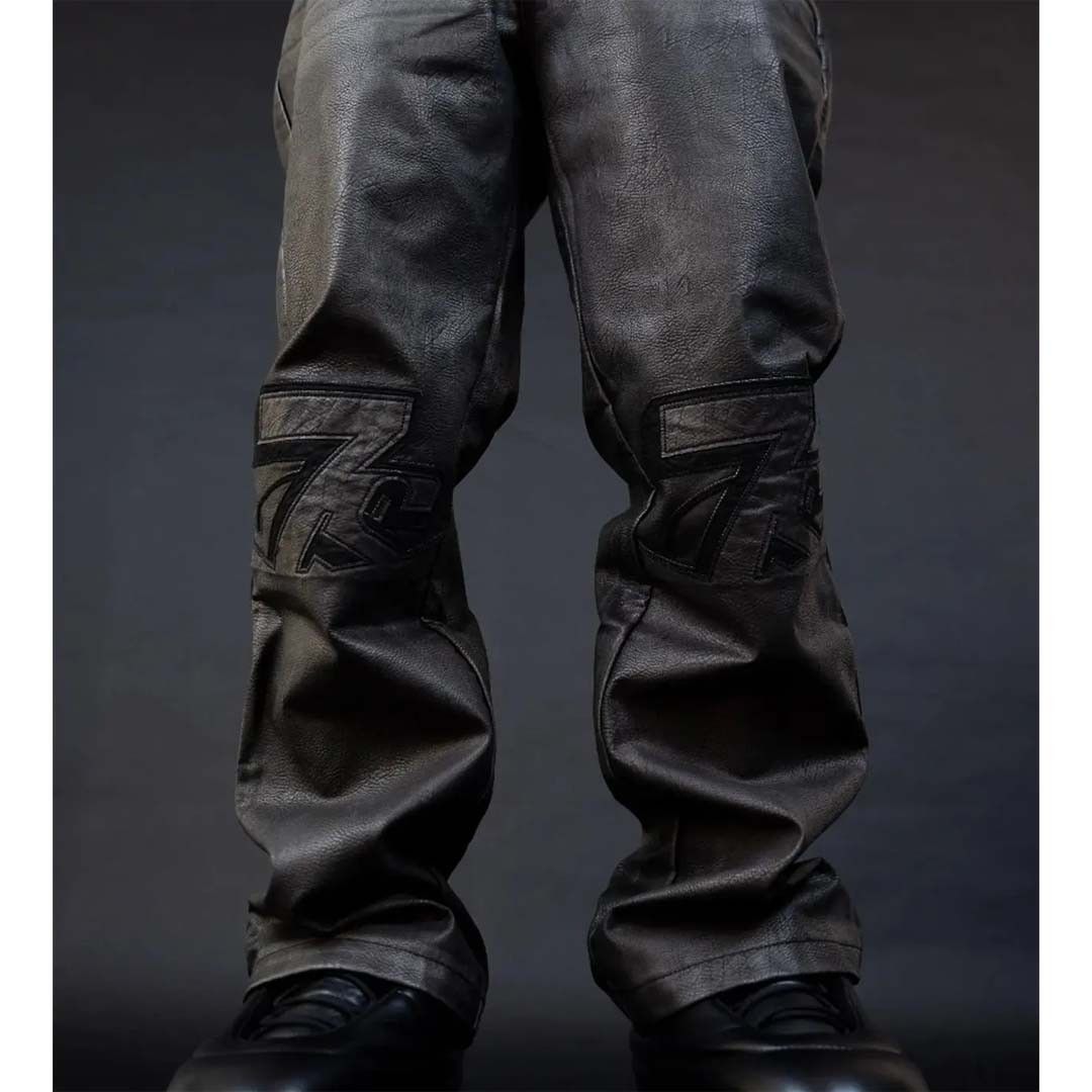 TRIPLE SEVENS Black Leather PU Pants Size US 30 / EU 46 - 3 Thumbnail