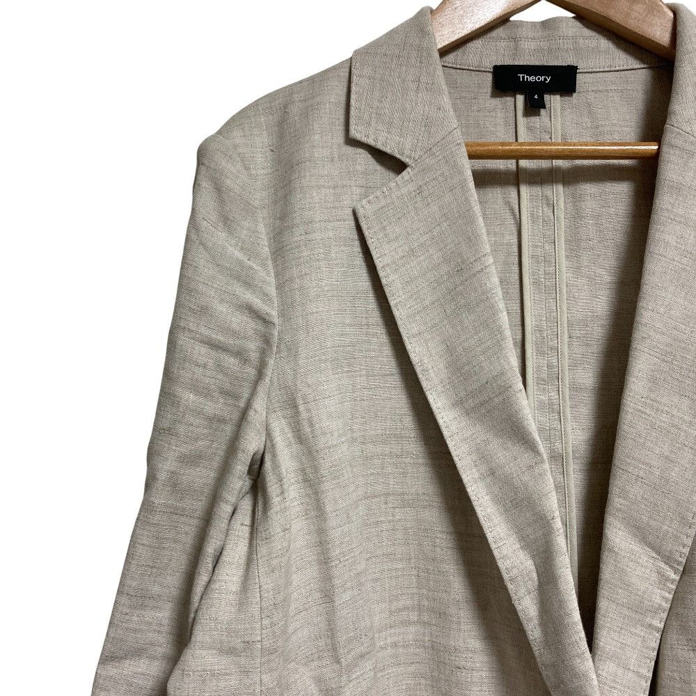 Theory Theory ECO SHARKSKIN DB BOY JKT Linen Jacket Natural Material Outerwear DUTY FREE for USA