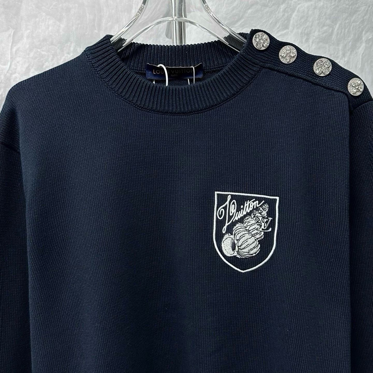 Louis Vuitton louis vuitton ss24 navy embroidered sweater Size XXL / US 16-18 / IT 52-54 - 2 Thumbnail