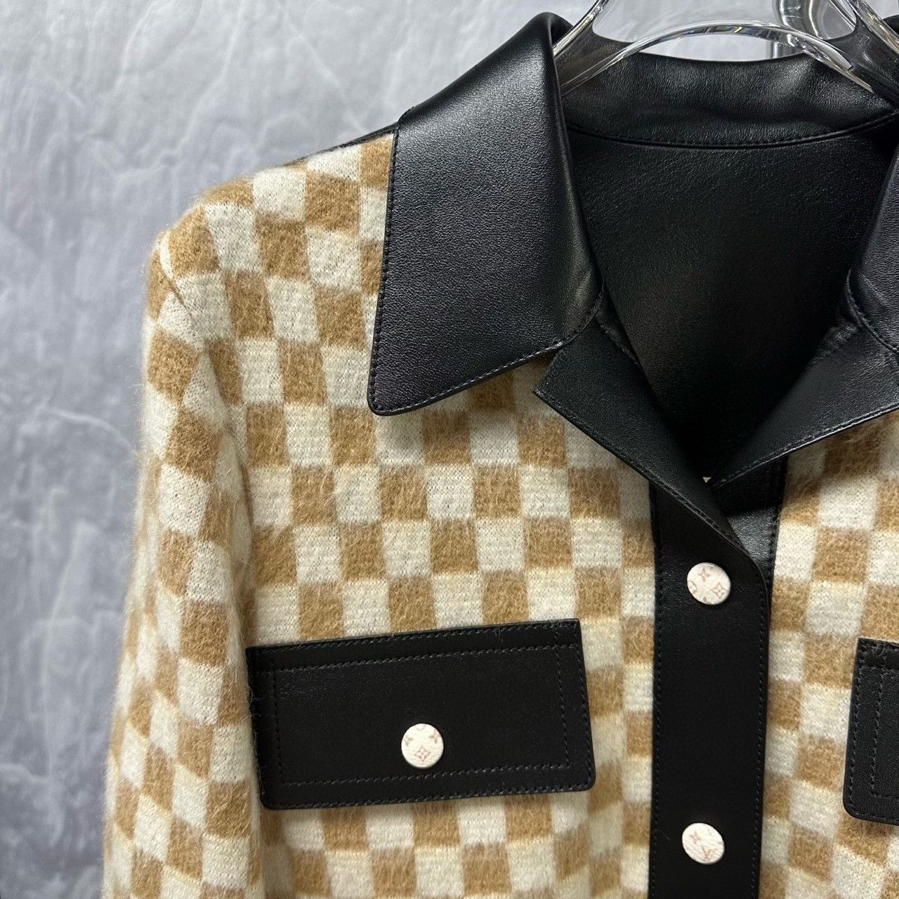 Louis Vuitton louis vuitton checkerboard leather wool jacket Size S / US 4 / IT 40 - 4 Thumbnail