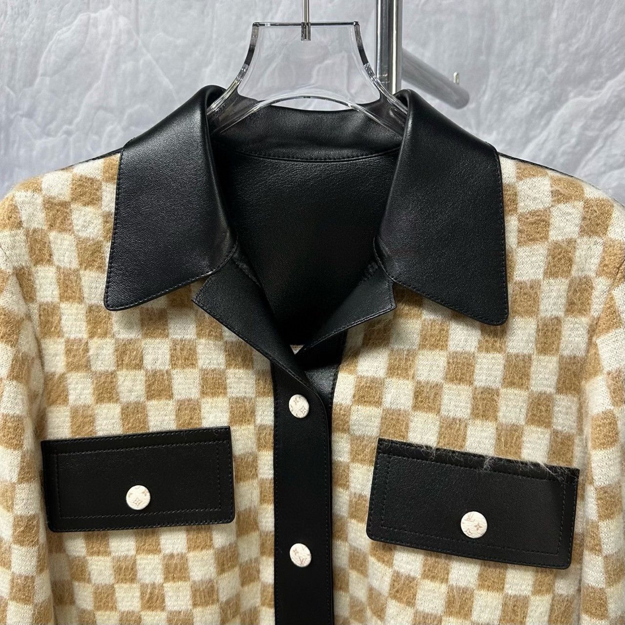 Louis Vuitton louis vuitton checkerboard leather wool jacket Size S / US 4 / IT 40 - 3 Thumbnail