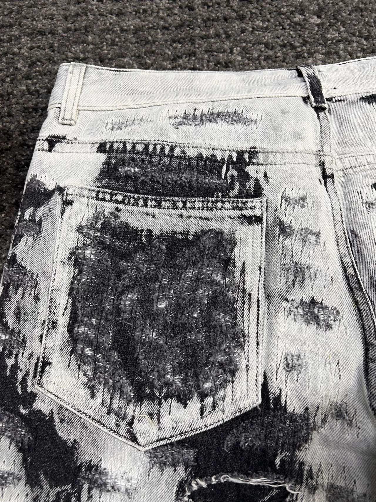 Givenchy Givenchy Boro Black and White Distressed Jeans Size US 34 / EU 50 - 6 Thumbnail