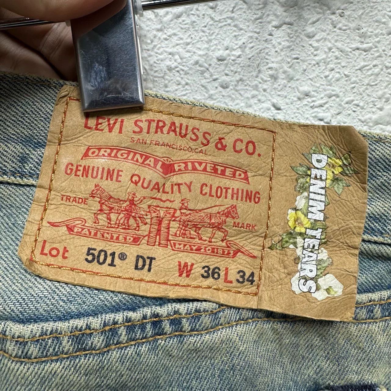 Levi's denim tears x levi's vintage denim pants Size US 36 / EU 52 - 3 Thumbnail