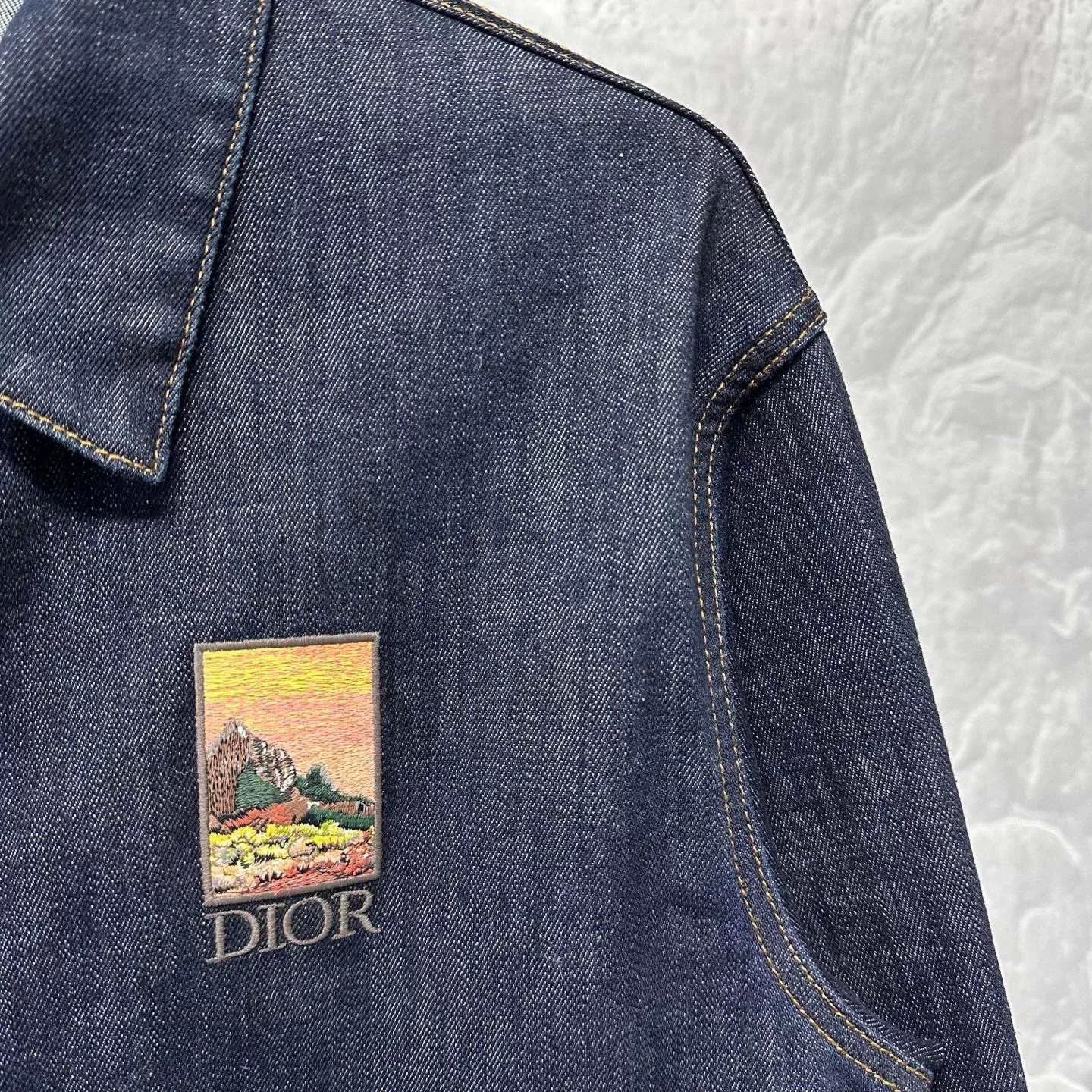 Dior Dior Scenic Embroidered Denim Jacket Size US L / EU 52-54 / 3 - 4 Thumbnail