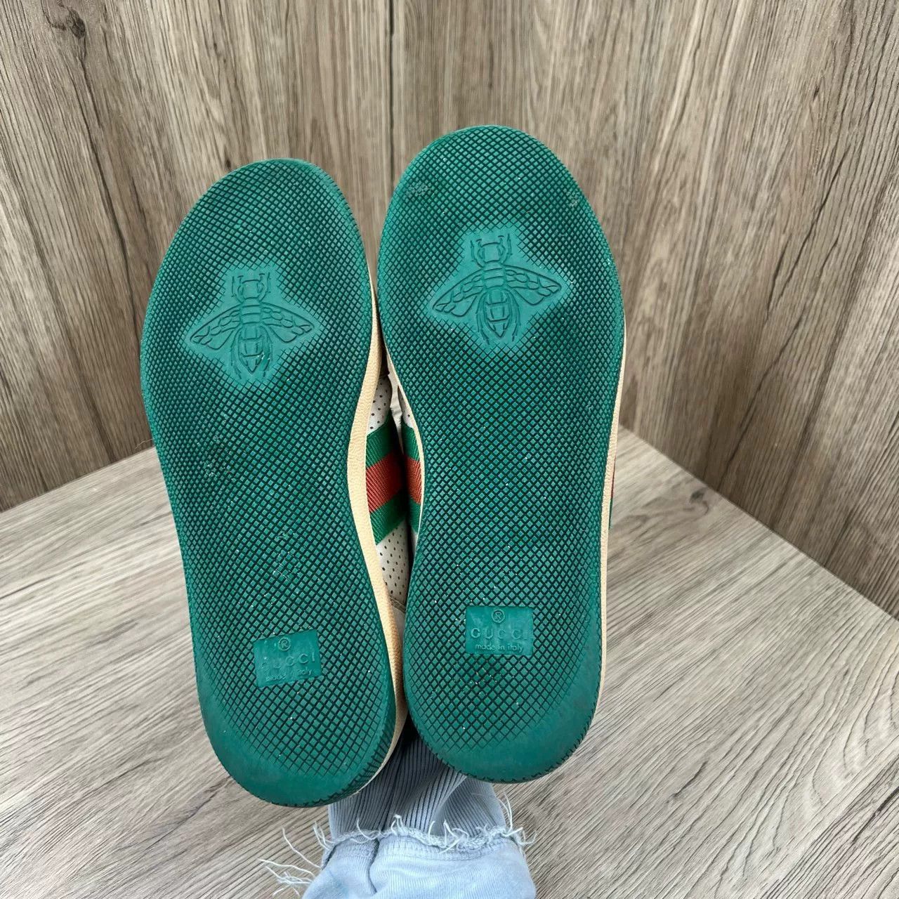 Gucci gucci green and beige perforated sneakers Size US 9 / EU 42 - 6 Thumbnail