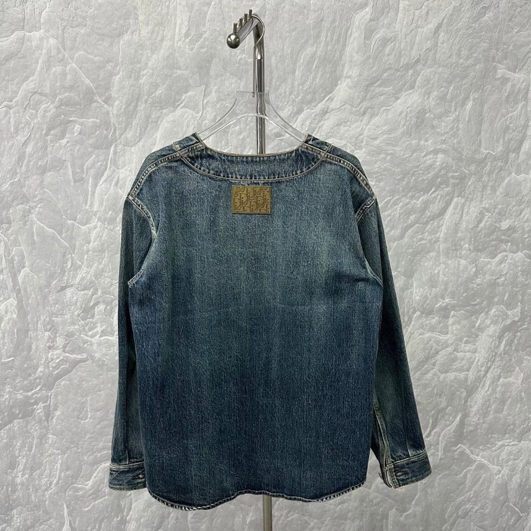 Dior dior denim tears baseball jacket with no collar Size US L / EU 52-54 / 3 - 2 Thumbnail