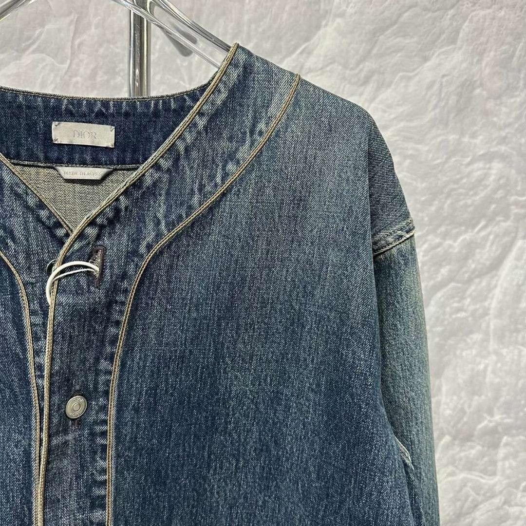 Dior dior denim tears baseball jacket with no collar Size US L / EU 52-54 / 3 - 3 Thumbnail