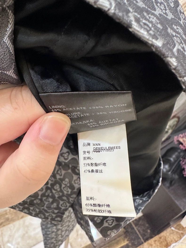 Ann Demeulemeester Ann Demeulemeester Silk Gray Pattern Blazer Size US S / EU 44-46 / 1 - 6 Thumbnail