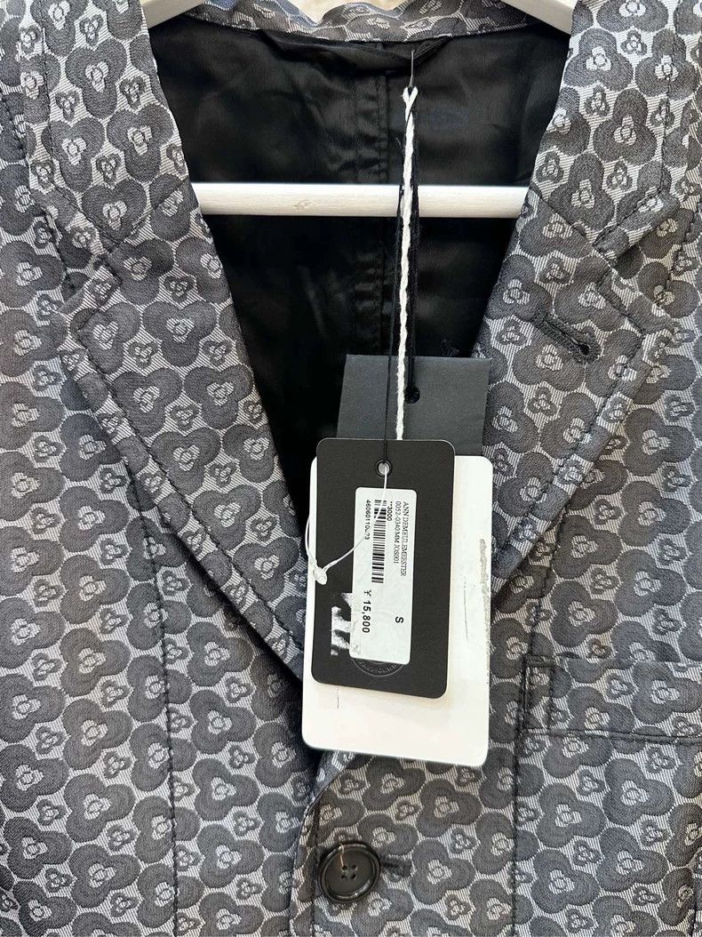 Ann Demeulemeester Ann Demeulemeester Silk Gray Pattern Blazer Size US S / EU 44-46 / 1 - 7 Thumbnail