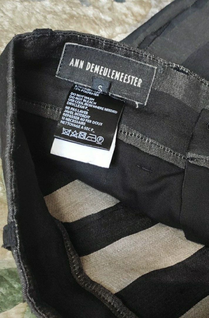Ann Demeulemeester ANN DEMEULEMEESTER Gray Striped Cropped Pants Size US 34 / EU 50 - 2 Thumbnail