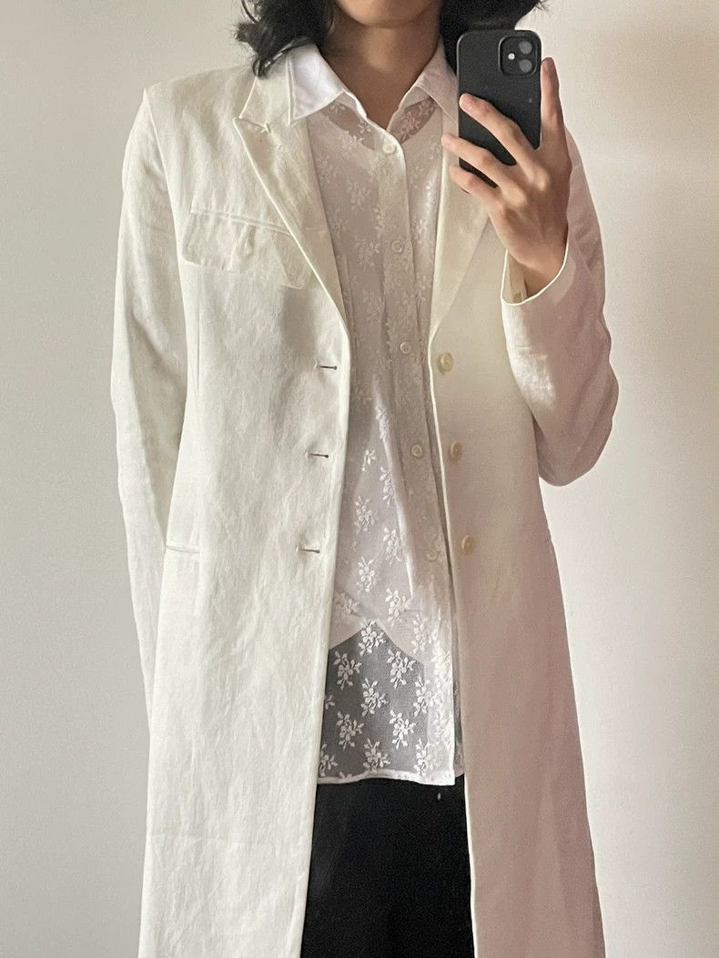Ann Demeulemeester Ann Demeulemeester S/S15 White Trench Size US XXS / EU 40 - 3 Thumbnail