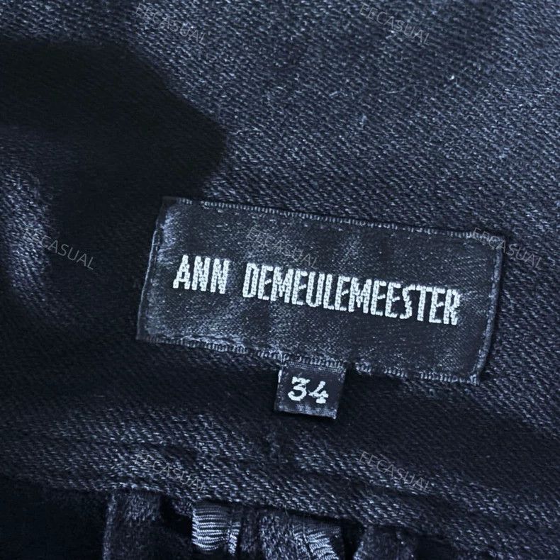 Ann Demeulemeester Black Asymmetric Double-breasted Button Coat Size US S / EU 44-46 / 1 - 7 Thumbnail