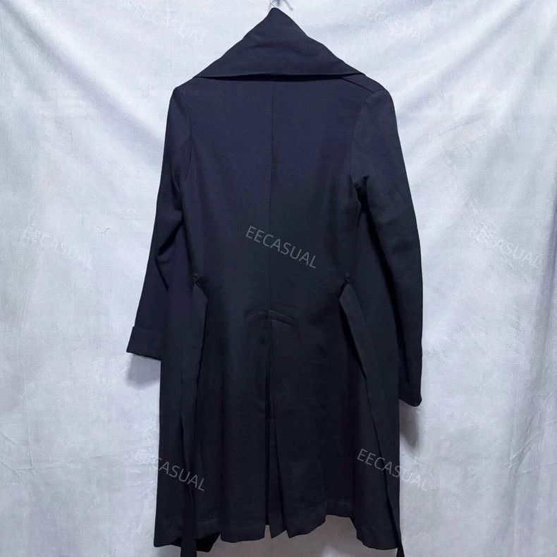 Ann Demeulemeester Black Asymmetric Double-breasted Button Coat Size US S / EU 44-46 / 1 - 2 Thumbnail