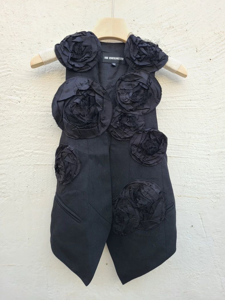 Ann Demeulemeester Ann Demeulemeester Silk Rose Vest Size US XS / EU 42 / 0 - 7 Thumbnail