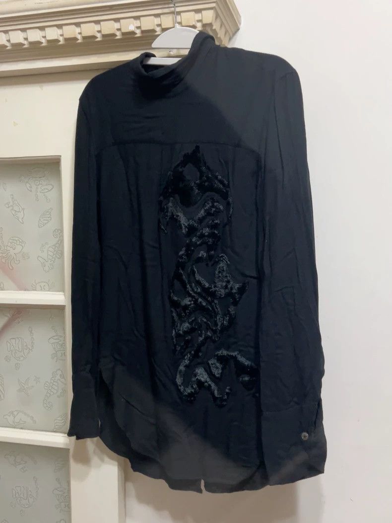 Ann Demeulemeester Ann Demeulemeester Embroidered Black Shirt Size US XS / EU 42 / 0 - 2 Thumbnail