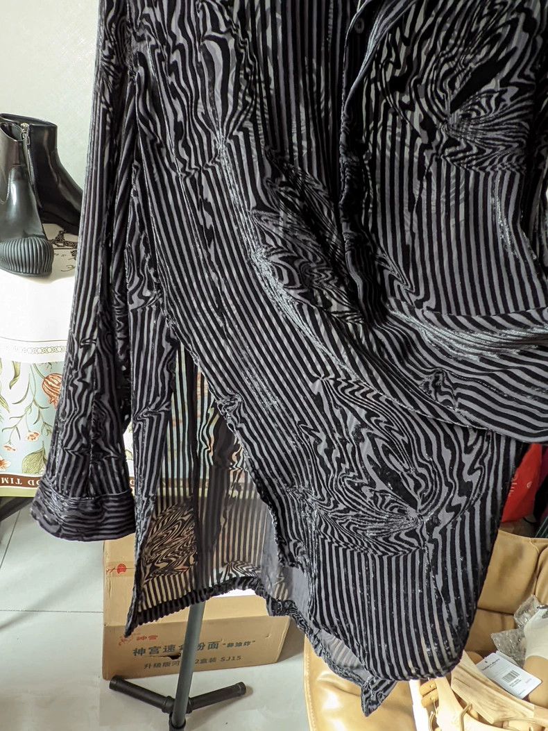 Ann Demeulemeester Ann Demeulemeester Black Velvet Shirt Coat Size US M / EU 48-50 / 2 - 6 Thumbnail