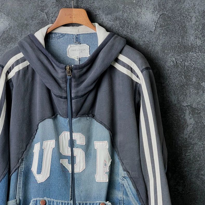 Greg Lauren GREG LAUREN Cotton Patchwork Hoodie Size US M / EU 48-50 / 2 - 3 Thumbnail