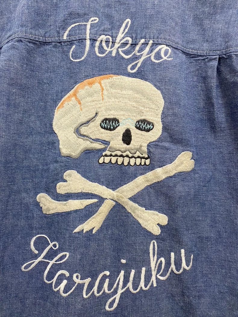 Neighborhood NEIGHBORHOOD Chambray Skull Embroidered LS Shirt Size US XL / EU 56 / 4 - 4 Thumbnail