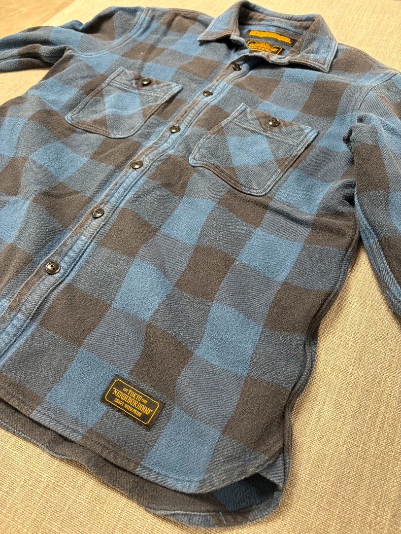Neighborhood NEIGHBORHOOD Blue Black Plaid Shirt Size US L / EU 52-54 / 3 - 4 Thumbnail