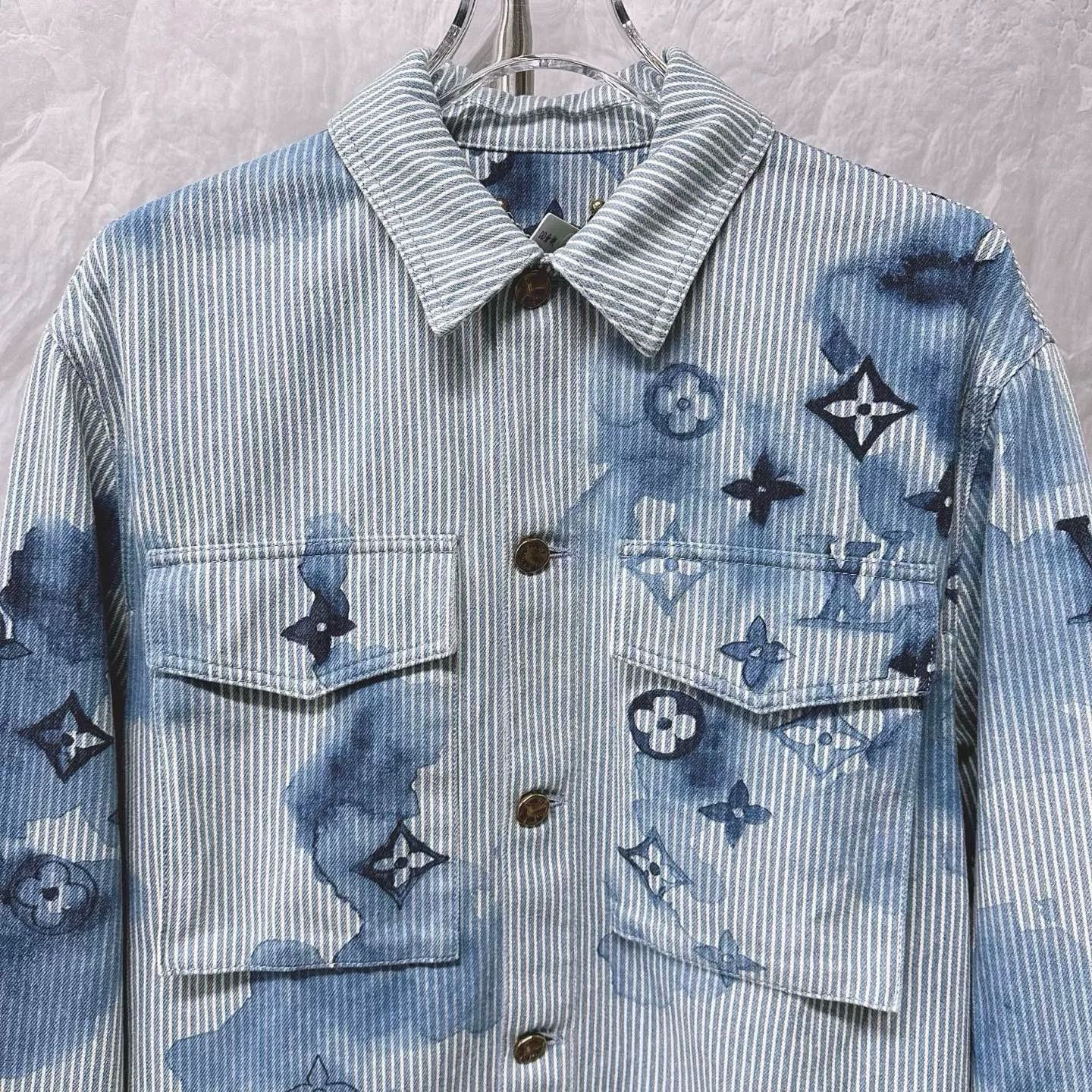 louis vuitton watercolor striped denim jacket