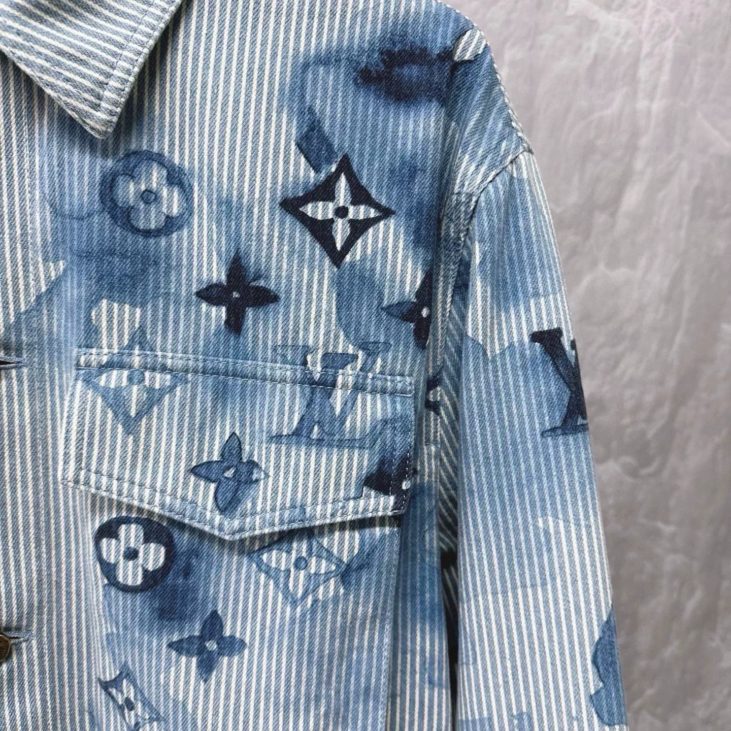 louis vuitton watercolor striped denim jacket