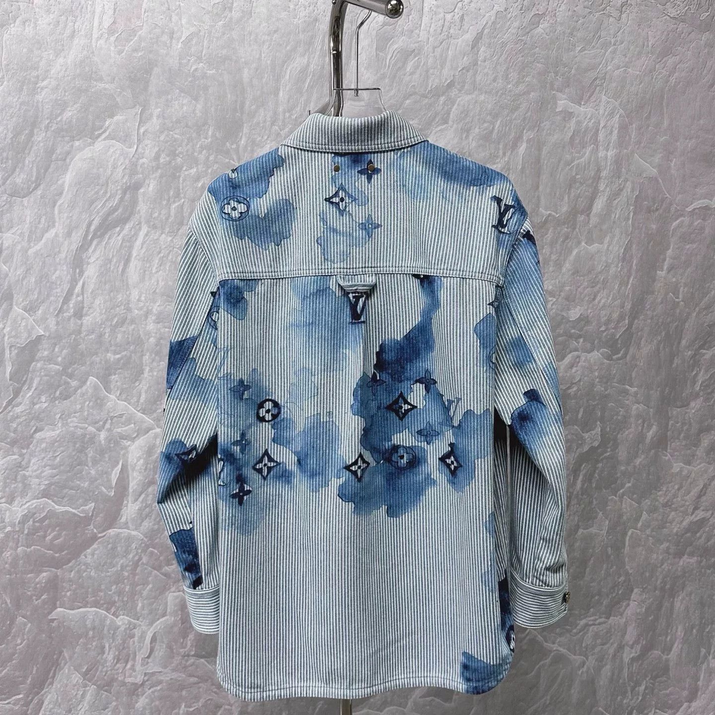 louis vuitton watercolor striped denim jacket