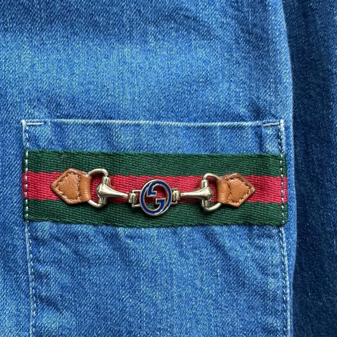 Gucci gucci blue red green striped denim jacket Size US M / EU 48-50 / 2 - 5 Thumbnail