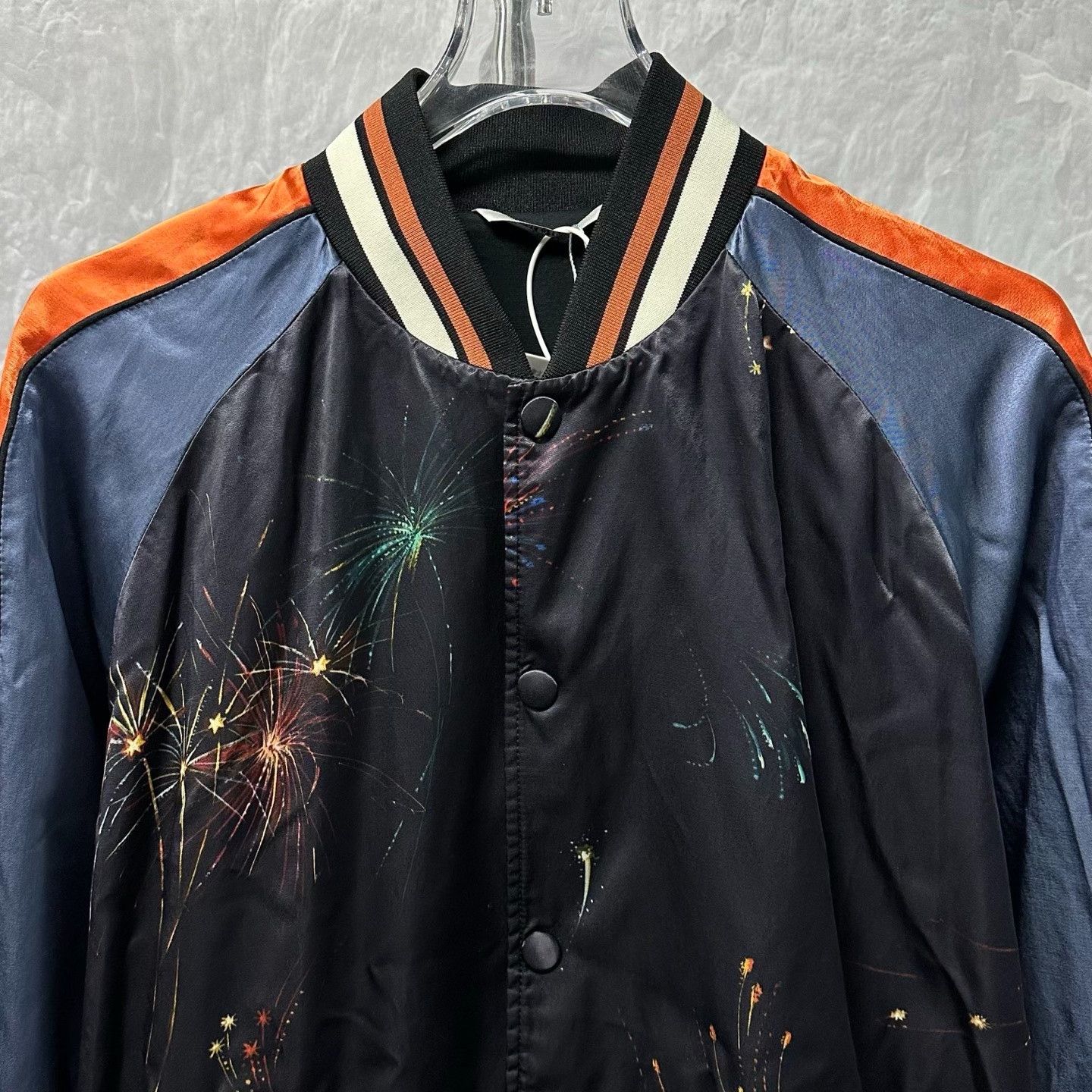 Valentino valentino silk bomber jacket in blue and orange Size L / US 10 / IT 46 - 2 Thumbnail