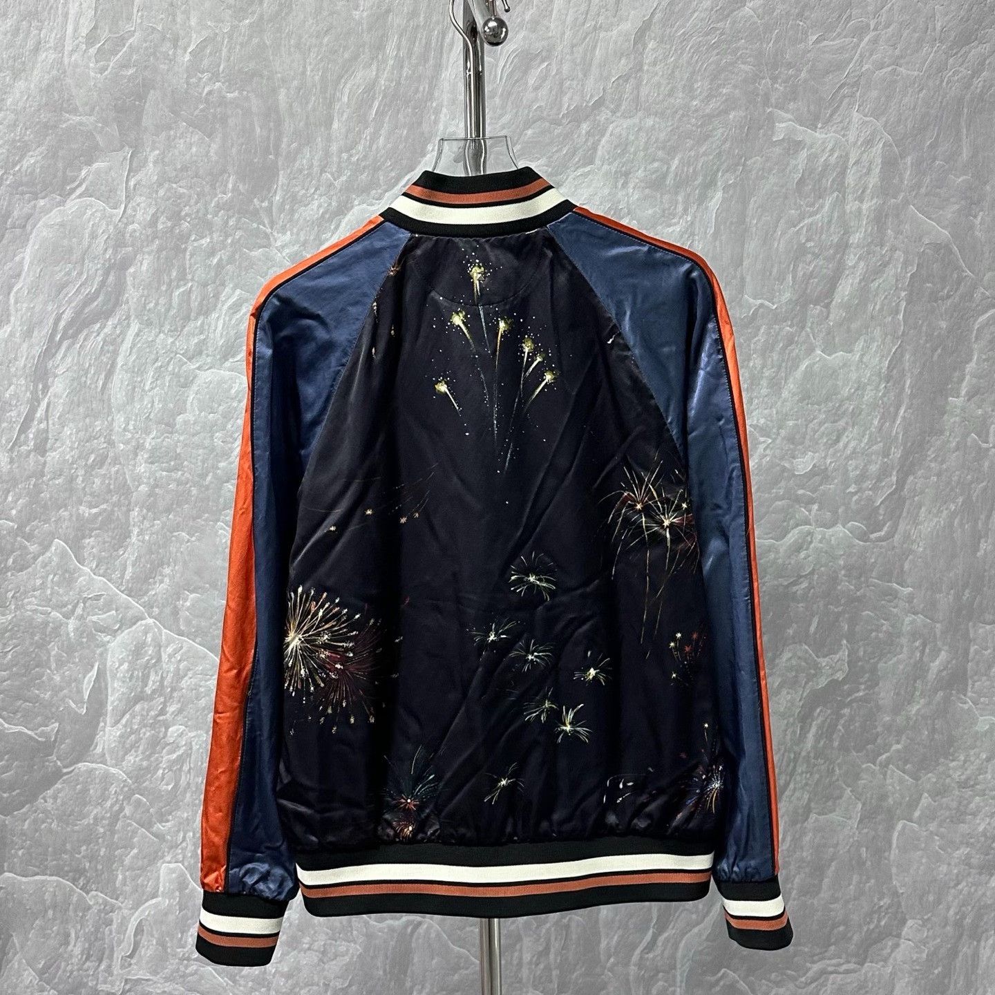 Valentino valentino silk bomber jacket in blue and orange Size L / US 10 / IT 46 - 4 Thumbnail