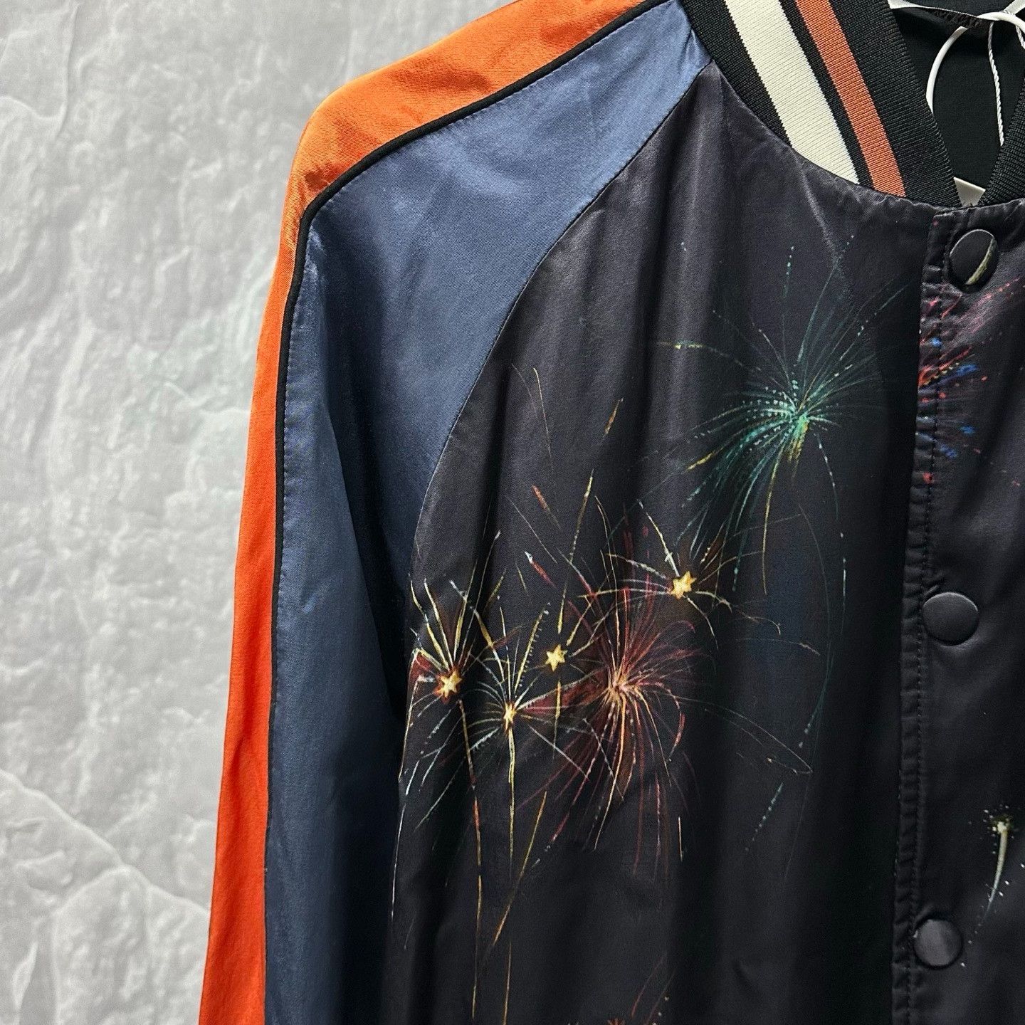 Valentino valentino silk bomber jacket in blue and orange Size L / US 10 / IT 46 - 3 Thumbnail