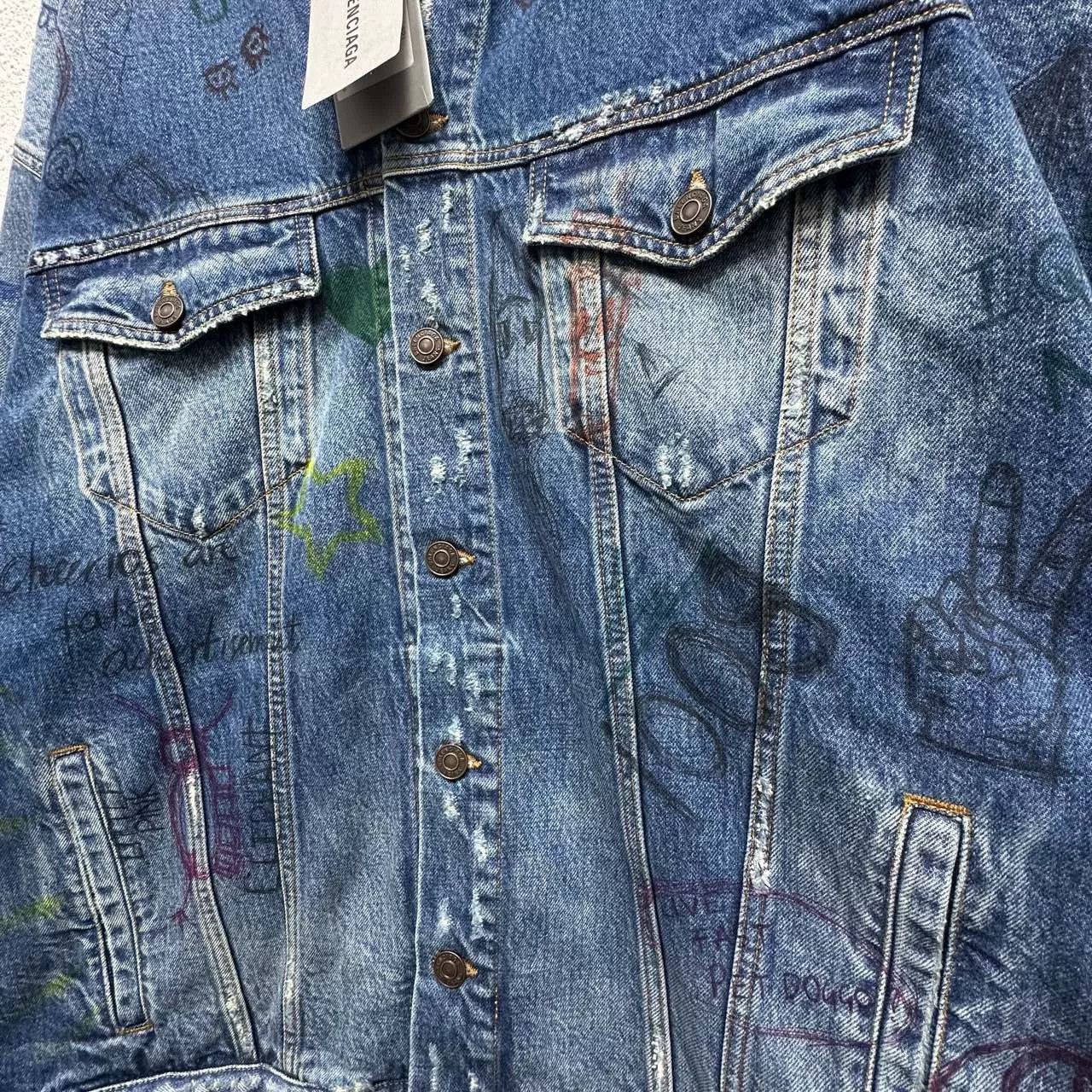 Balenciaga balenciaga graffiti print denim jacket Size US M / EU 48-50 / 2 - 5 Thumbnail
