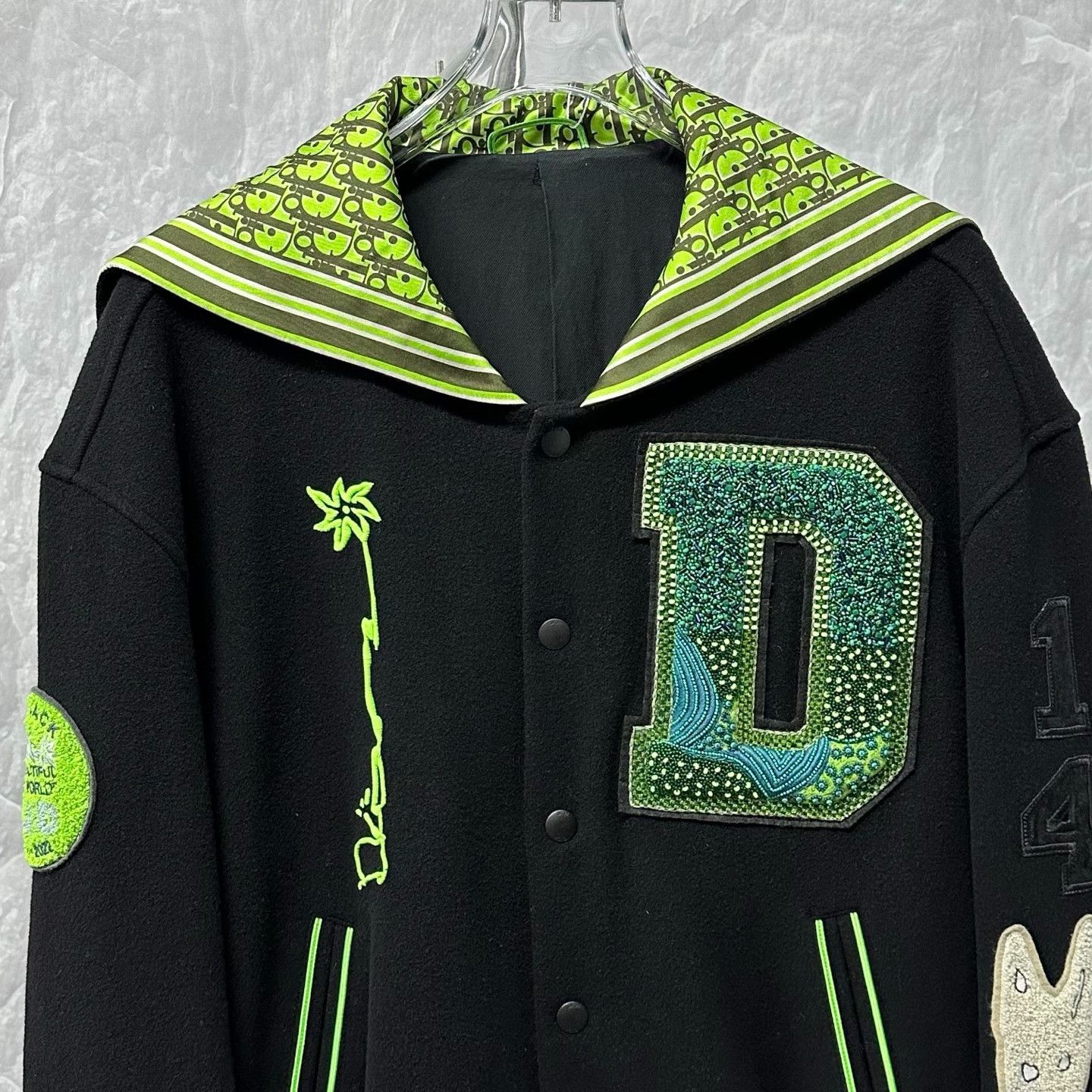 Dior dior travis scott pearl collar baseball jacket Size US M / EU 48-50 / 2 - 2 Thumbnail