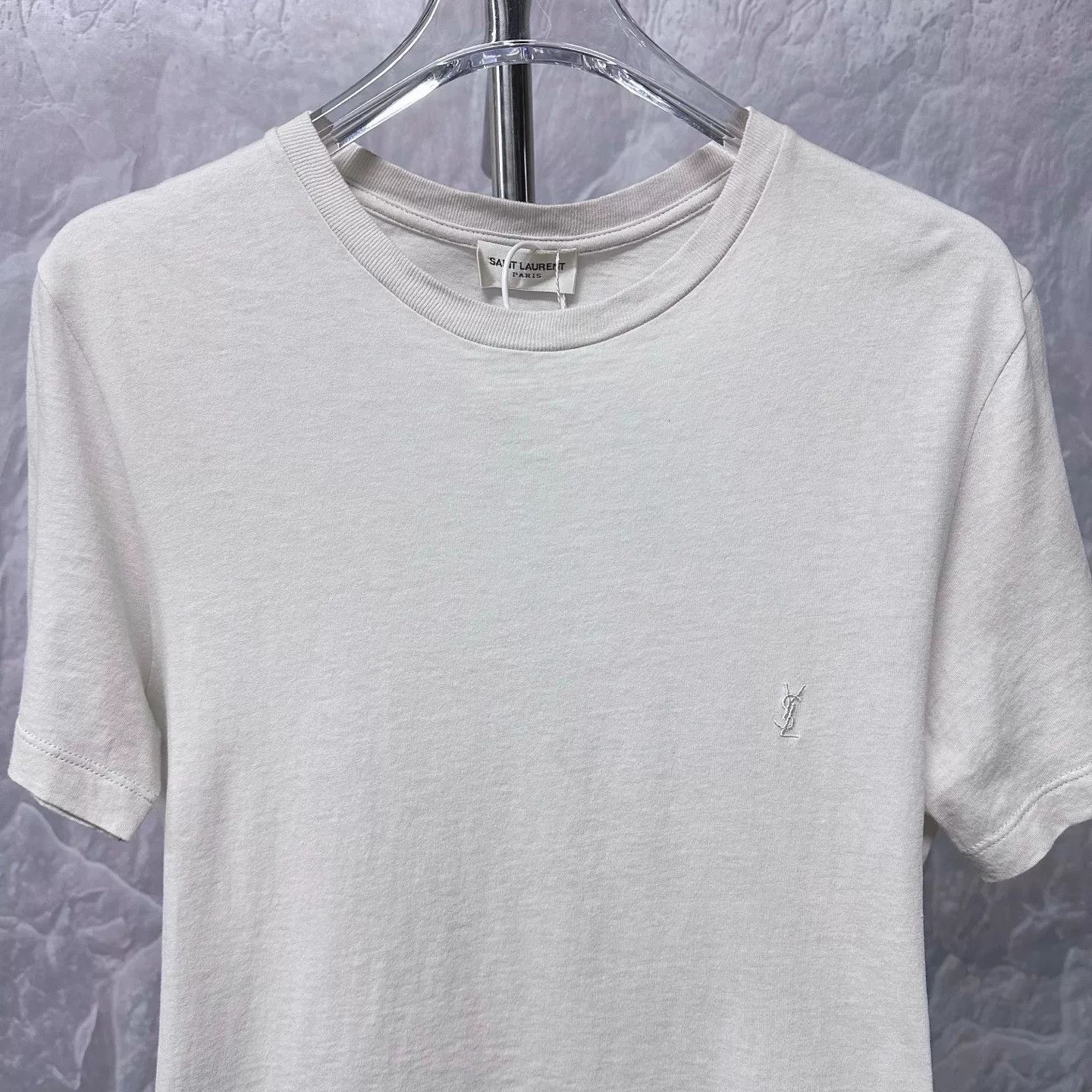 Saint Laurent Paris white embroidered short sleeve t-shirt Size S / US 4 / IT 40 - 5 Thumbnail