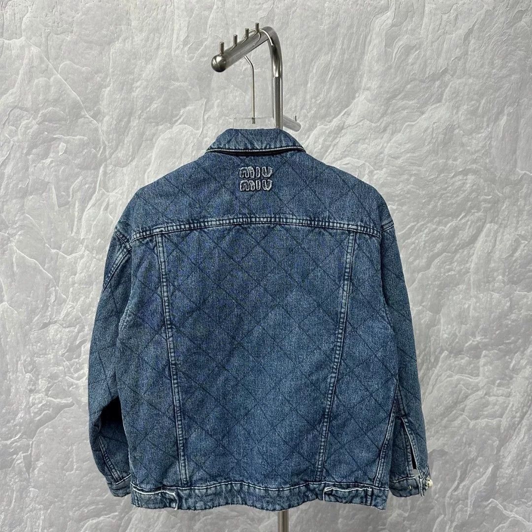 Miu Miu miumiu pearl embellished denim jacket Size S / US 4 / IT 40 - 2 Thumbnail