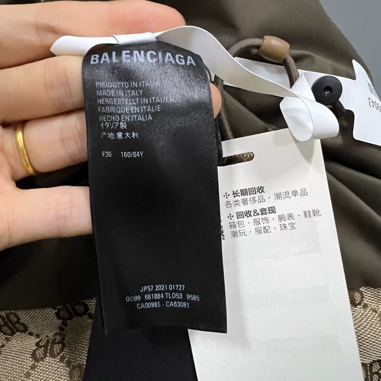 balenciaga x gucci padded vest in black