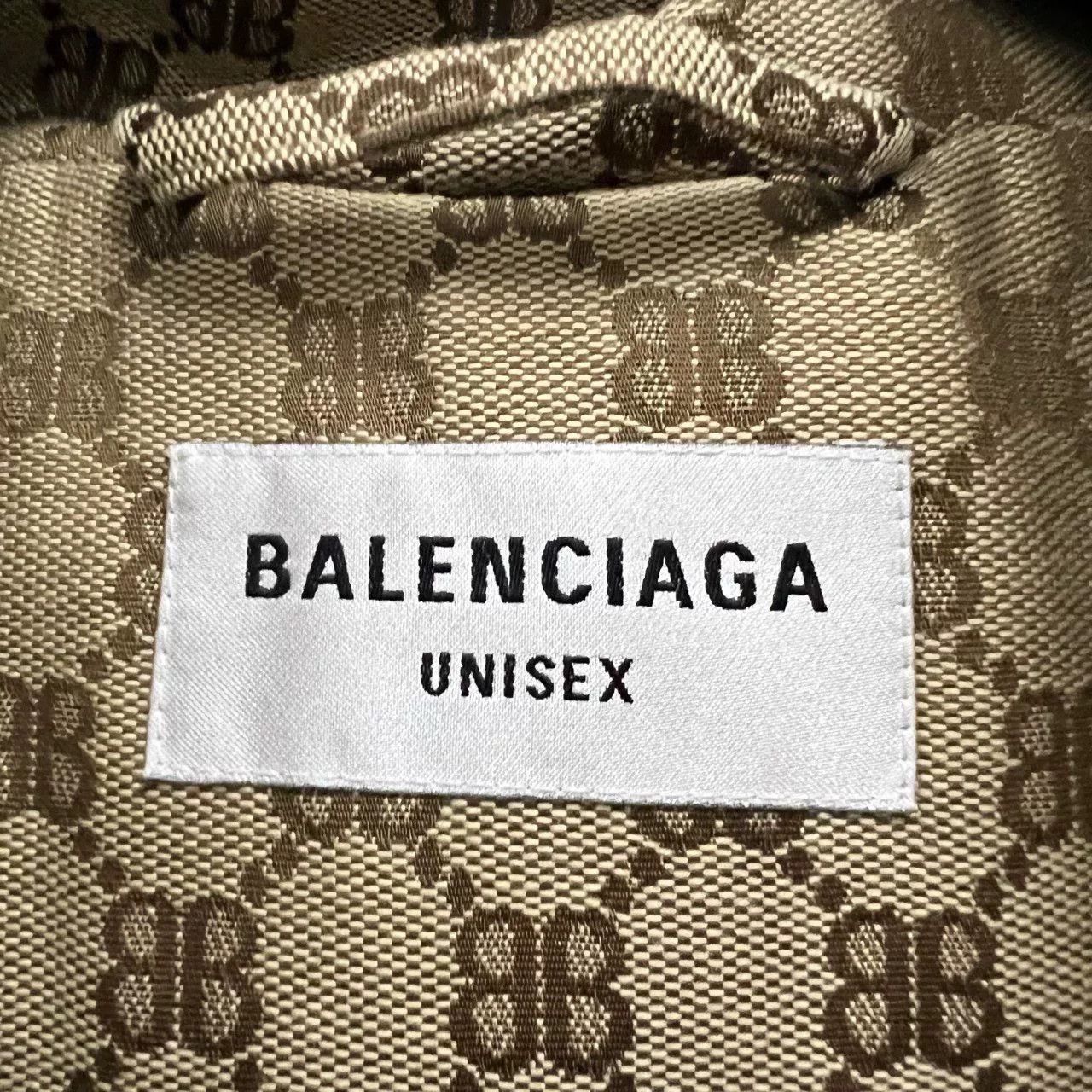 balenciaga x gucci padded vest in black