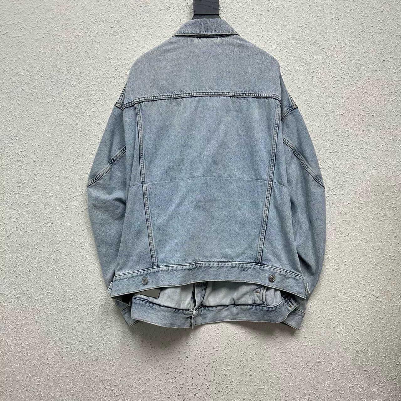Balenciaga balenciaga twisted sleeve denim jacket Size S / US 4 / IT 40 - 2 Thumbnail