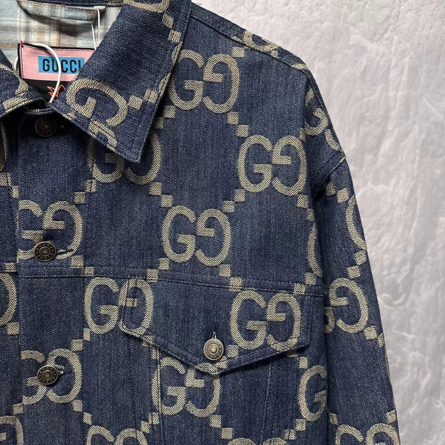 Gucci gucci pineapple print denim jacket size 52 Size L / US 10 / IT 46 - 3 Thumbnail