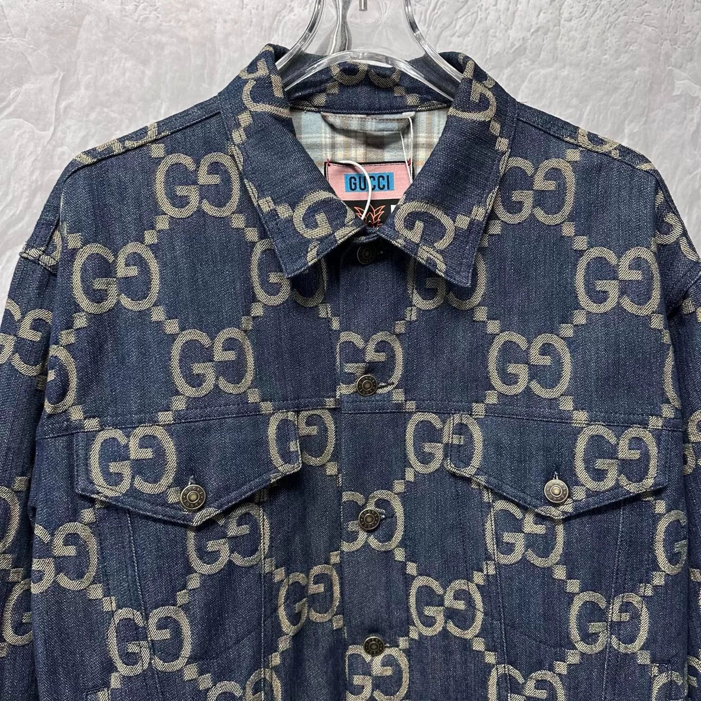 Gucci gucci pineapple print denim jacket size 52 Size L / US 10 / IT 46 - 2 Thumbnail