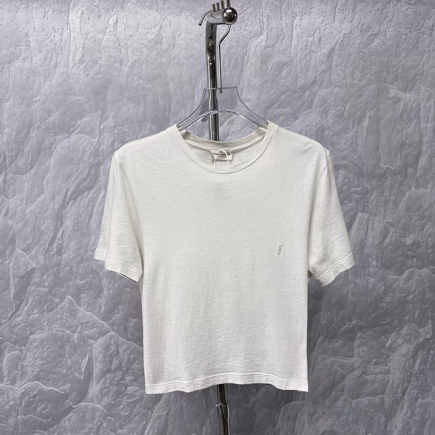Saint Laurent Paris saint laurent white embroidered short sleeve top Size S / US 4 / IT 40 - 3 Thumbnail