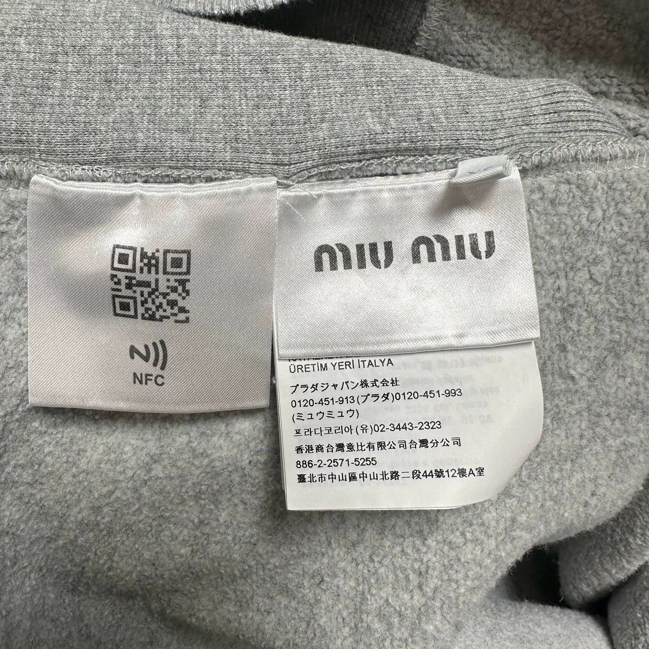 Miu Miu gray cropped sailor hoodie sweatshirt Size XS / US 0-2 / IT 36-38 - 4 Thumbnail