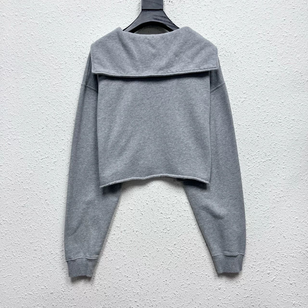 Miu Miu gray cropped sailor hoodie sweatshirt Size XS / US 0-2 / IT 36-38 - 2 Thumbnail