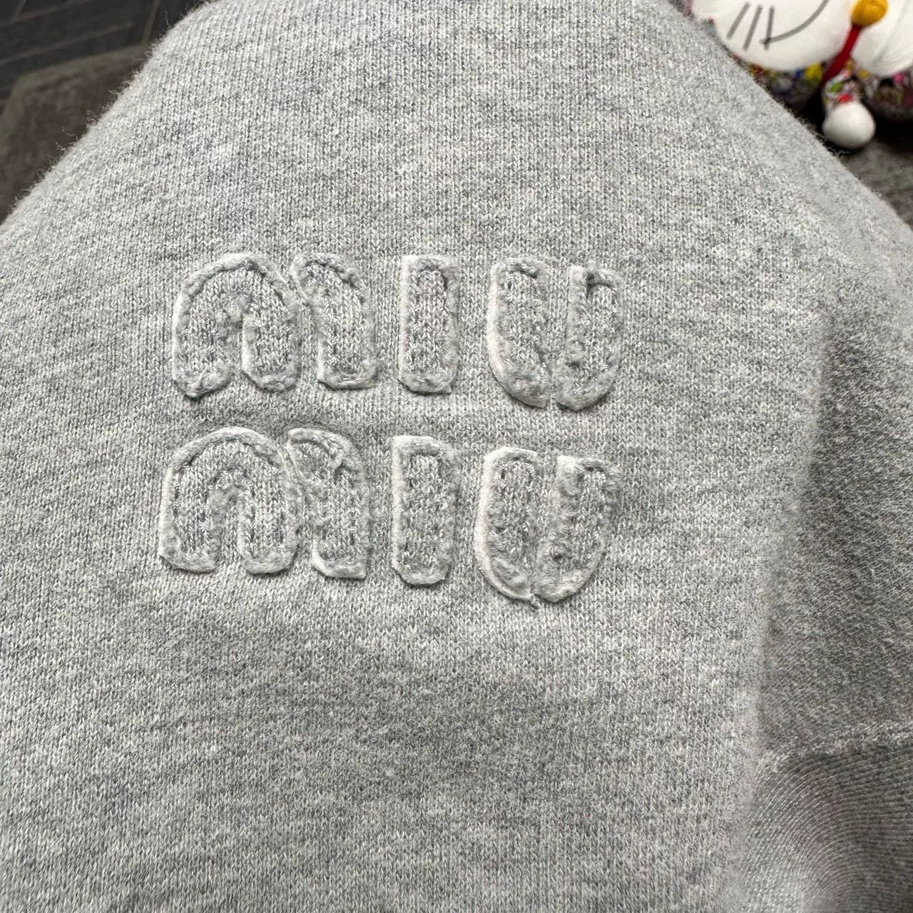Miu Miu gray cropped sailor hoodie sweatshirt Size XS / US 0-2 / IT 36-38 - 3 Thumbnail