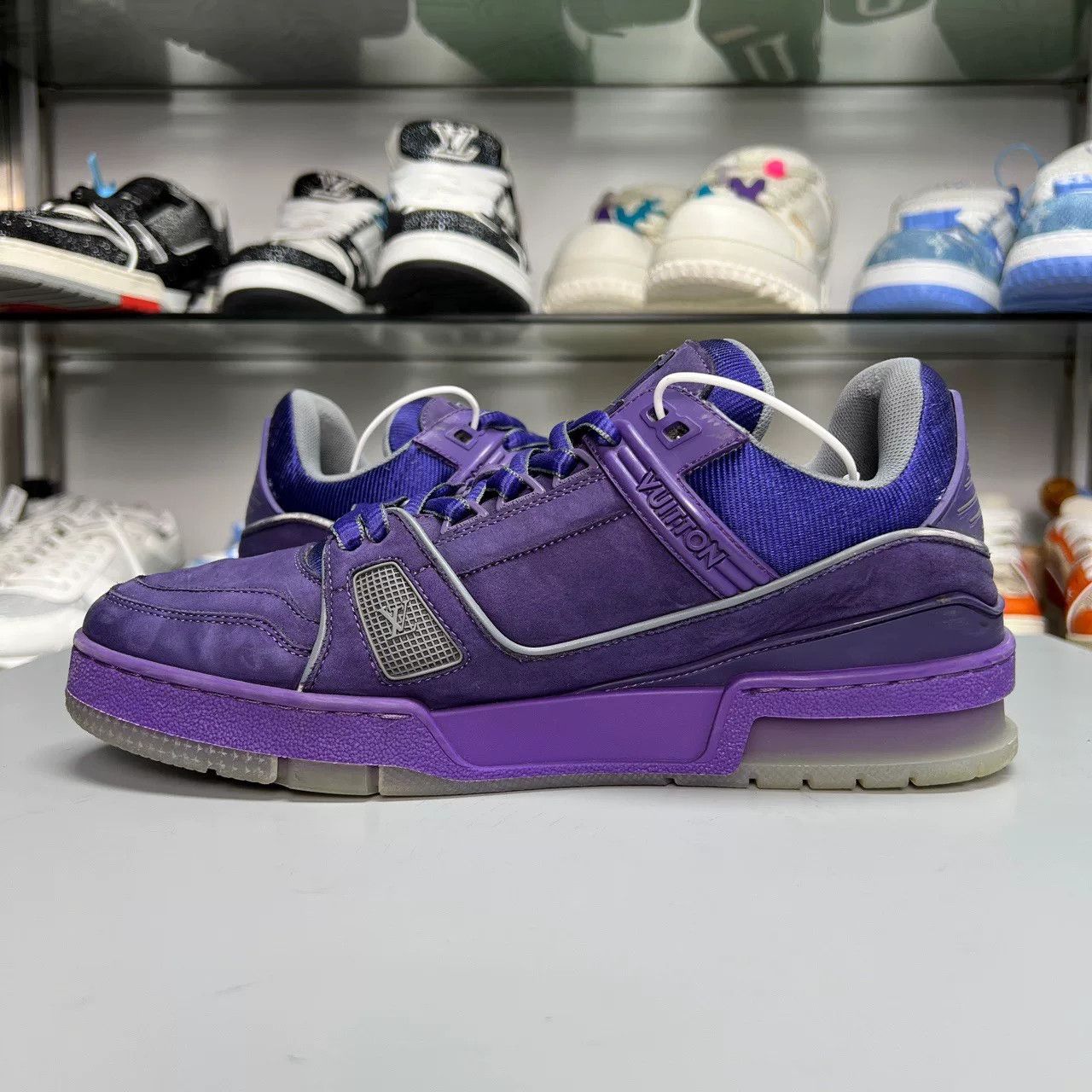 Louis Vuitton lv trainer limited edition purple sneakers Size US 7.5 / EU 40-41 - 4 Thumbnail