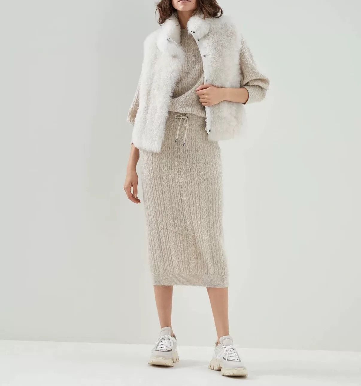 Brunello Cucinelli Brunello Cucinelli Metallic Mohair Skirt S - dmc Size 28" / US 6 / IT 42 - 2 Thumbnail