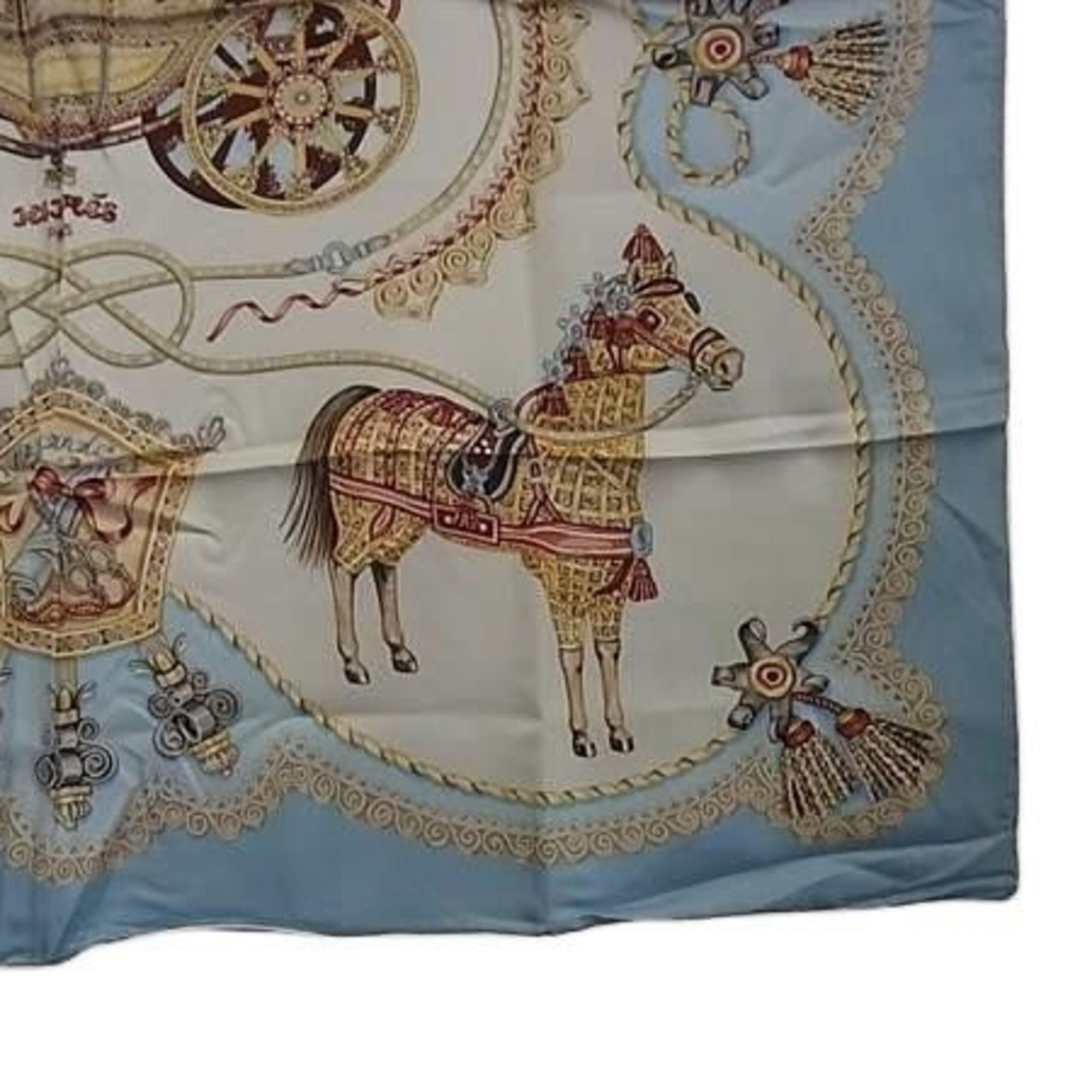 Hermes HERMES Carré 90 Multicolor Silk Scarf for Women, Paperole, Carriage and Nobility Size ONE SIZE - 4 Thumbnail