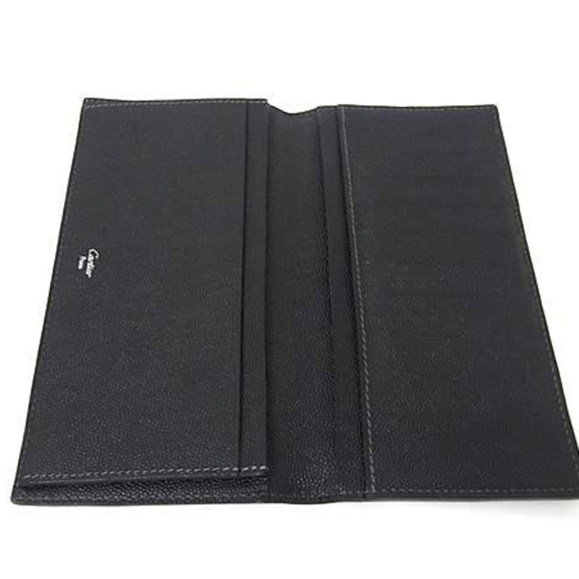 Cartier Cartier Santos Black Leather Men's Bifold Long Wallet Size ONE SIZE - 4 Thumbnail