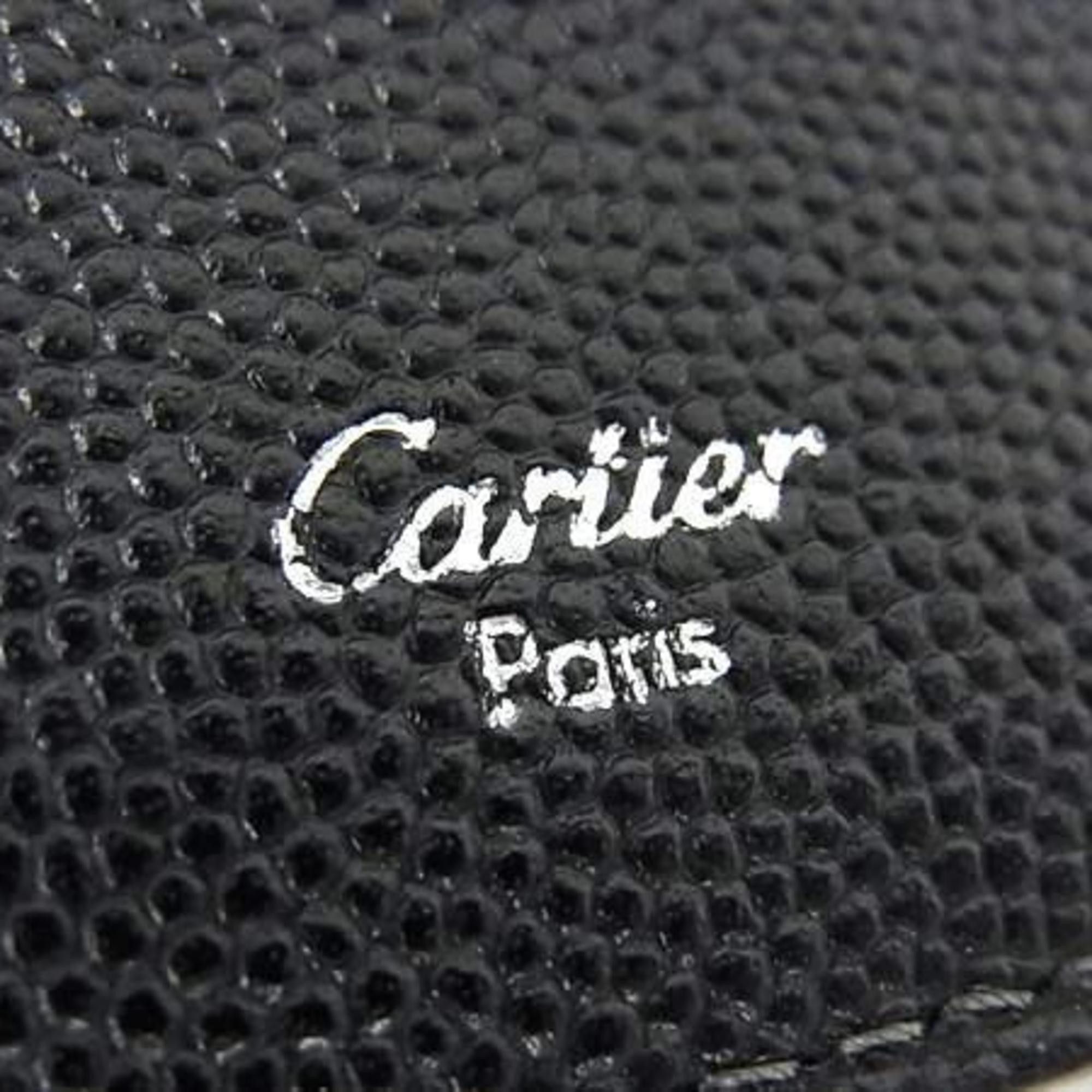 Cartier Cartier Santos Black Leather Men's Bifold Long Wallet Size ONE SIZE - 2 Thumbnail